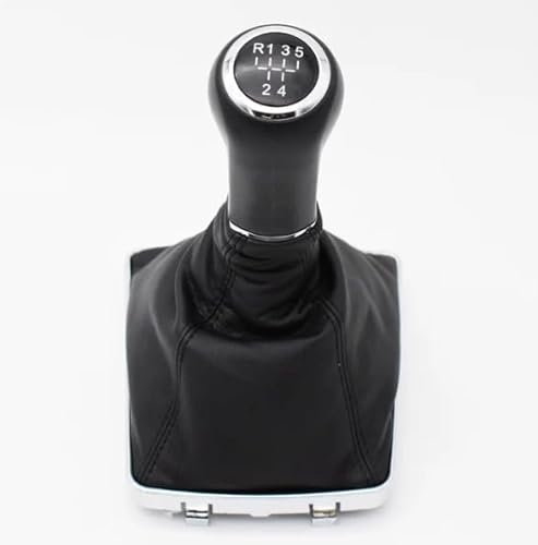 Car Passion Cuffia Leva Cambio Manuale + Pomello + Anello Ghiera di Ritenzione Compatibile con Opel Astra H 2004-2010 5 Marce Set Completo Ricambio Auto