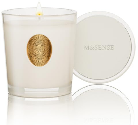 M&SENSE Candela Profumata 260g Vanilla, 55H Dura, Cera di Soia Non Tossiche Candele, Vetro Autunnali Decor Casa, Regalo di Lusso per Donne/Compleanni/Natale