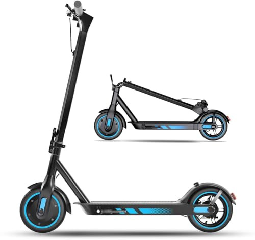 500w Haute Puissance Scooter éLectrique,Pneus 25.4cm,Vitesse Maximale 25 Km/H,Kilométrage 35Km,SystèMe De Freinage à Double Tambour,Scooter Pliant Adulte,Charge Maximale 120kg,ContrôLe App (Bleu)