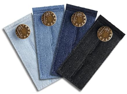 ShanBye Jeans Taille Erweiterung Knopf,4 PCS Hosenbunderweiterung Elastische Knopfverlängerung für Hosen Hosenerweiterung Schwangerschaft Hosen Erweiterung für Jeans Röcke Hosen Umstandshose