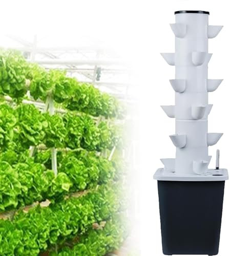 HFDJRWK Aeroponic Tower Garden Diy Hydroponic Farm Equipment, Indoor Vertical Garden Suitable for Herbs, Vegetables, and Fruits(30 holes)