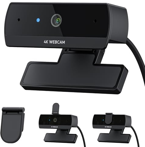 Nisheng S7 4K Webcam for PC, PDAF Auto Focus, Webcam 4K w/Dual Noise-Cancelling Mics&Privacy Cover&Travel Pouch, 1080P/60FPS Plug&Play Camera, USB Camera for Zoom/Teams/OBS/Xbox