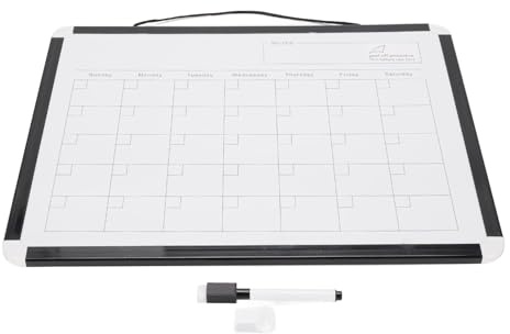 ViaGasaFamido Månadskalender Torrradering Whiteboard Magnetisk Dubbelsidig med Svart Aluminiumram Bärbar Väggupphängning för Kontor Hemmaskola
