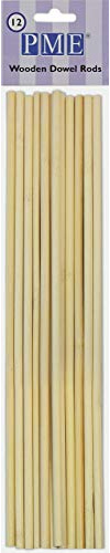 PME DR1008 Lot de 12 Tiges, Bois, Brun, 6 x 1 x 30 cm