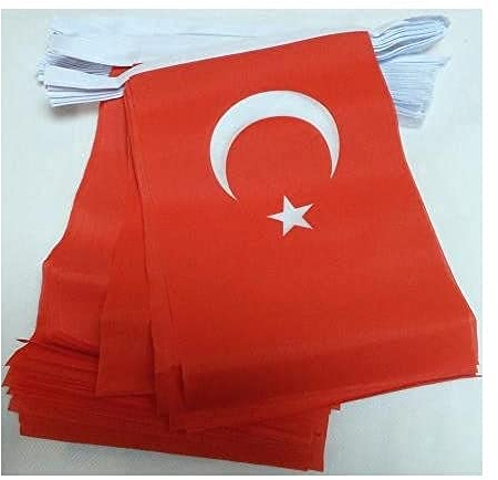 AZ FLAG - Guirlande Drapeau Turquie - 6 Mètres Avec 20 Fanions Turc De 21x14 cm - Petits Drapeaux 100% Polyester - 60g