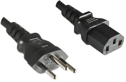DINIC Stromkabel Netzkabel für die Schweiz auf C13 Kaltgeräte (1,80m, schwarz)