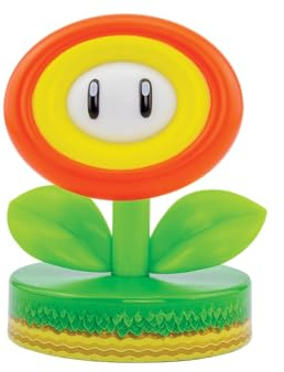 Paladone Super Mario Icons Fire Flower Light – 10cm LED Character Light, Battery Powered, Official Nintendo Merchandise
