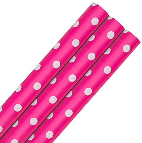 Hallmark Geschenkpapier-Set für verschiedene Anlässe, gepunktet, Rosa, 3 Rollen
