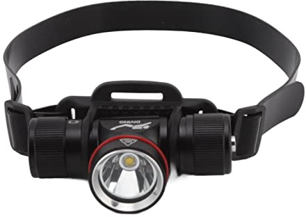 Lampada Frontale per Immersione a LED, 1500 IPX8 Lampada Subacquea Professionale 80 Metri Torcia Subacquea Luce Gialla Faro di Sicurezza Impermeabile per Speleologia