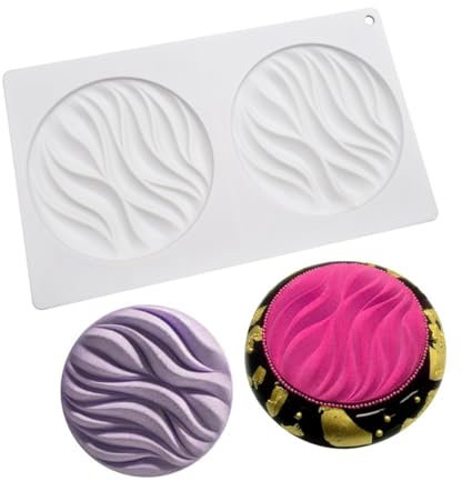 mostsom Stampo in silicone per mousse, stampo in silicone per cioccolato, dessert francese per pasticceria, cioccolato, riutilizzabile, antiaderente, facile rilascio (onde rotonde)