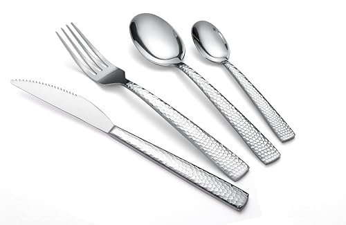 Juego de 24 cubiertos Inoxidables VERONA Contiene, 6 Tenedores de mesa, 6 Cucharas de mesa, 6 Cucharas de postre, 6 Cuchillos chuleteros