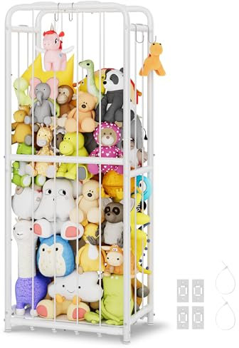 GRANNY SAYS Gabbia di stoccaggio per animali impagliati, Porta giochi bambini contenitori, Baule portagiochi bambini, Grande organizzatore per lo stoccaggio di peluche, Toys storage organiser
