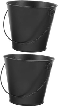 Happyyami 2stücke Grill Fetteimer Aus Verzinktem Eimer Mit Griffen Für Effektive Ölsammlung Kleiner Blecheimer Zum Auffangen Von Bratfett Für Grill Und Herd