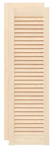 vidaXL Portes d'armoire à persiennes 2 pcs 99x29,5 cm pin Massif, Porte de Meuble, Porte de Garde-Robe, Panneau à persiennes en Bois