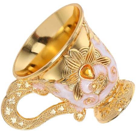 Luxshiny verre à vin blanc verre à whisky gobelet en laiton mini coupe à offrandes dorée tasses de consommation d'aluminium gobelet calice vintage Alliage de zinc blanche