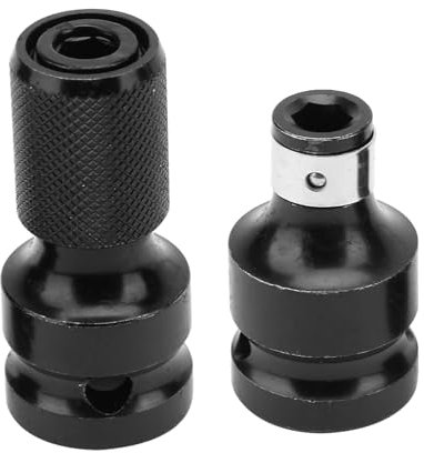 2Pcs 1/2 to 1/4 Hex Female Telescopic Socket Adapter Ratchet Wrench Kit with Bit Sleeve Ejector for Easy Clamping Replacement, Small Body, Easy to Use, Suitable for Electric