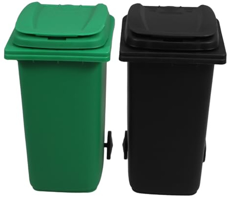 TOYZFRIENDY 2pièces Mini Poubelle De Bureau Et Conteneur pour Crayons Stylos Et Détritus Petite Corbeille De Recyclage Organisatrice avec Couvercle pour Maison Et Bureau