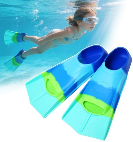 Pinne da nuoto per bambini, 100% silicone, pinne per immersioni subacquee, pinne da allenamento, per bambini e adulti, per allenamento in acqua aperta, snorkeling