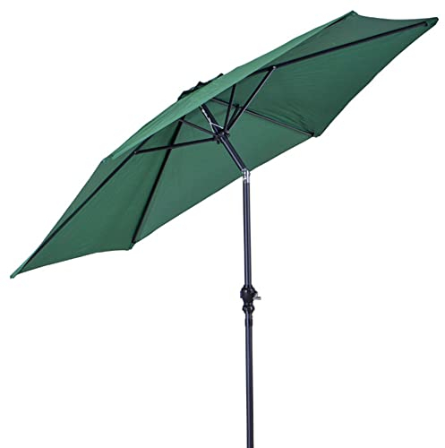 VERDELOOK Ombrellone in Poliestere con manovella, Verde Scuro, per Giardino arredo Esterni
