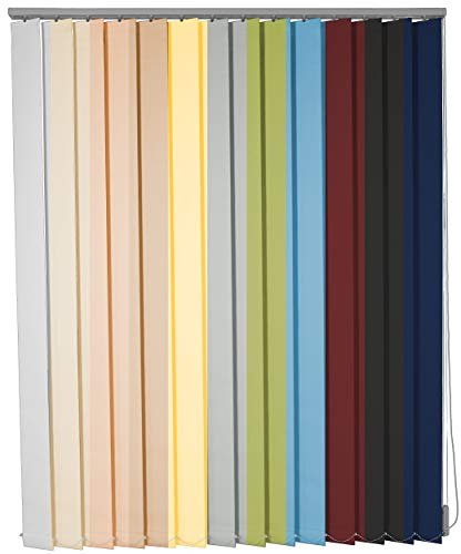 Lamellenvorhang Schiebevorhang nach Maß viele Größen & Farben Blickdicht lichtdurchlässig Fenster Vorhang Vertikaljalousie Schiebegardine (Breite 160,1-180 cm x Höhe 140,1-160 cm, Weiß)
