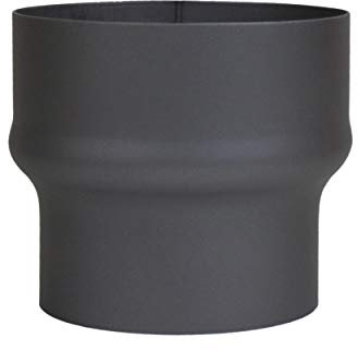 LANZZAS Extension pour tuyau de poêle de 120 mm à 150 mm, couleur : noir métallisé.