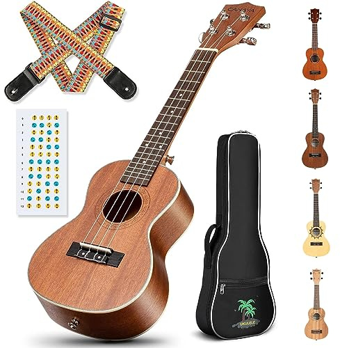 CAHAYA Ukulele Kit Beginner 23 Sapele Musical Instrument for Students