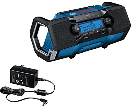 Bosch Professional 18V System Radio GPB 18V-2 C (incl. Aux. Cable, 1x 3 V lithium button cell battery, 1x DC-in power adapter)