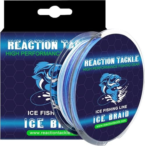 Reaction Tackle Ice Braid – Ice Fishing Braided Line, Tip-Up Line - Ice Camo - 4LB / 150yds
