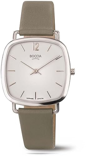 Boccia Damen Analog Quarz Uhr mit Apple-Skin Armband 3334-01