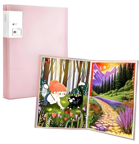 Diamantmålningsförvaring, presentationsbok, A3 diamantmålning, konstskydd, portfölj, klar pärm med 40 genomskinliga fickor för diamantmålningar 30 x 40 cm eller mindre