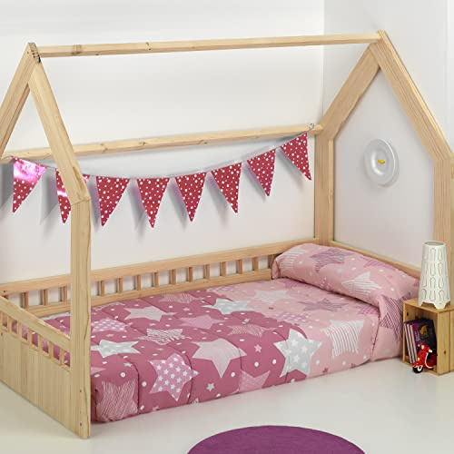 TEXTILONLINE Edredón Ajustable Srats (Cama 90 cms., Rosa)