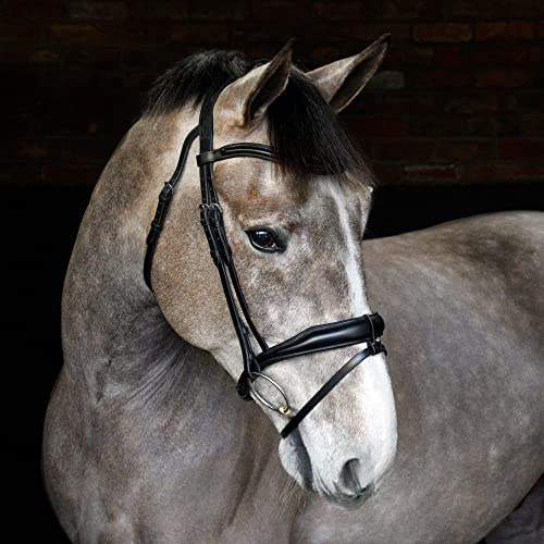 Harry Hall Cottage Craft Flash Bridle Black | Anatomical Horse Bridles | Flash Noseband For Cob | Leather Tack