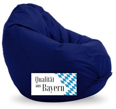 Bruni Classico L Blu Reale – Pouf Sacco XXL, Pouf Poltrona a forma di goccia per soggiorno e camere, Bean Bag interno ed esterno, fodera lavabile, puff per adulti, con imbottitura