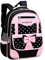 Lazeny Kinderrucksack Grundschüler Schulrucksack Cartoons Backpack Bowknot Rucksack Schule Taschen Kindertasche Schultaschen für 1-5 Klasse Mädchen Kinder (Schwarzer Bogen)