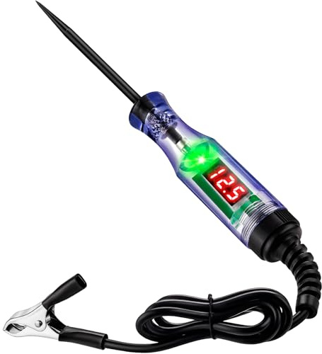 Test Light Automotive 3-48V Digital LED Circuit Tester, Auto Light Tester with Voltage Display, Electric Tester Pen with Voltmeter and Probe for Checking Car Truck Motorcycle Fuses & Battery Voltage