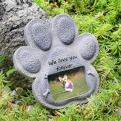 KAGUOl Piedra Conmemorativa para Mascotas, lápida Conmemorativa para Mascotas, Marcador de Tumba con Imagen, Regalos en Memoria de Mascotas, Resinoso, 15 * 15cm