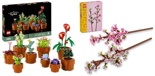 LEGO 10329 Icons Tiny Plants Set, Artificial Flowers in 9 Buildable Teracotta-Coloured Pots, Botanical Collection & Cherry Blossoms, Artificial Faux Flowers Set, Makes a Great Desk Decor Accessory