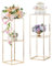 Inweder Gold Flower Stand for Centrepieces: 80 cm Metal Floor Vases With 2- Layer Acrylic Panel Tall Pedestal Stands Geometric Column for Wedding Birthday Party Home Decor, 2 Pcs