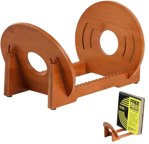 Schallplattenständer aus Holz, Aufbewahrungsbox für 40 Vinylplatten,Tellerständer zur Aufsteller,Prospekthalter Schallplatten Aufbewahrung Schallplatten Halter Ständer Zeitschriften Bücher 30x16.5x9cm