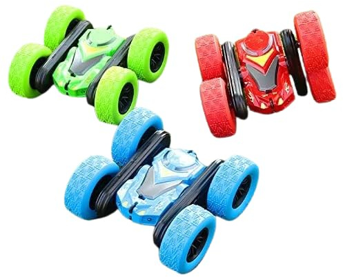 Remote Control Stunt Car with LED Lights, 360-Degree Rollover, Blue and Red Options