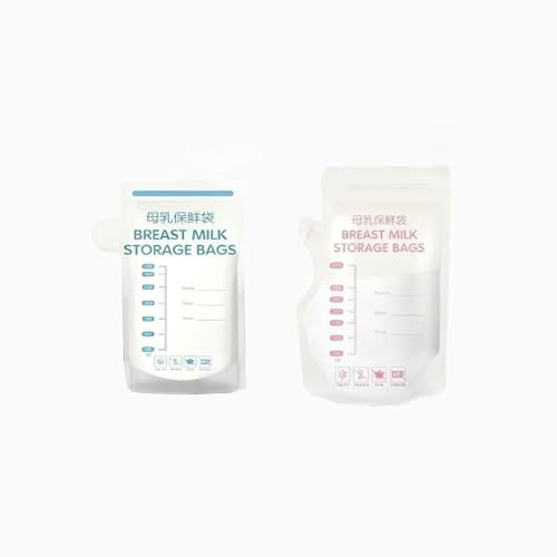 MEOAlBkey 60 PCS Breast Milk Storage Bags (200ml & 250ml Combo) – Leak-Proof, Pre-Sterilized BPA-Free Milk Storage Bags for Breastfeeding Moms Hospital Use & Travel