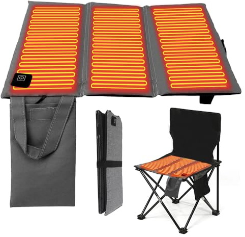 Hojalis Cojín De Asiento Con Calefacción USB, 44X40cm Cojín De Asiento Térmico USB, Cojín De Asiento Plegable Con Calefacción Por USB, Almohadilla De Asiento Calentada Para Camping En Estadio Al Aire
