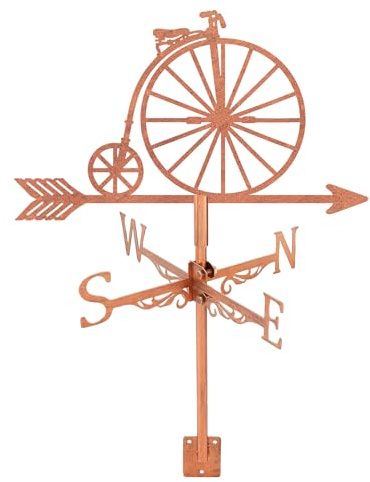SUPERDANT Banderuola Vento Alta Ruota Bicicletta Indicatore Direzione Vento Bici Strumento di Misura Installazione Tetto Segnavento per Esterno Giardino Fattoria Cortile Gazebo Fienile Decorazione