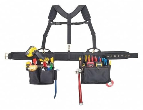 CLC Custom Leathercraft 1608 Electrician's Comfort Lift Combo Tool Belt, 28 Pocket,Black