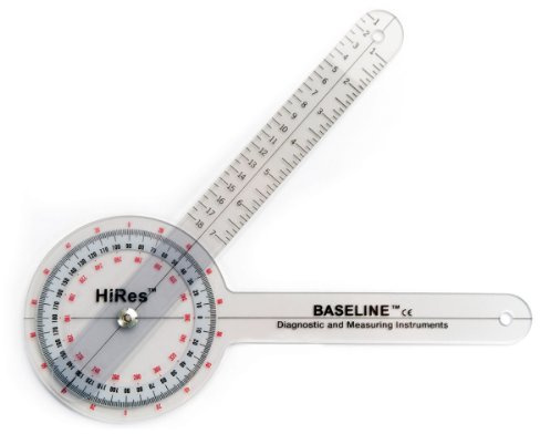 Baseline® Goniometer, HiRes™, plast 360°-ISOM-goniometer, längd 20 cm