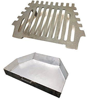 Queen Star All Night Burner Grate and Ash Pan for 16 Fireplace Opening