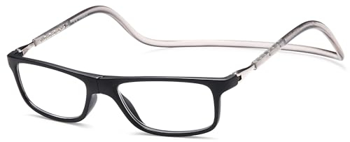 NEW VISION Occhiali da Lettura Uomo e Donna Con Calamita, Certificazione CE, UV400, NV2904 (Nero, 2.5 Diottrie)