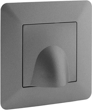 Zenitech - Placa de Salida de Cable 16A - Diseño Moderno, Acabado Mate - Gama Artezo - Conexión Discreta, Placa Enclavable Ajustes Precisos - Instalación Rápida - Titanium