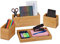 Relaxdays Schreibtisch Organizer, 4er Set, Stiftehalter, Bambus Ablage, Stifteschale, für Büro Utensilien, Briefe, Natur, Holz