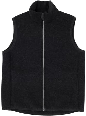 Ängel, fleeceväst för män, 100 % ull (kbT, merino), svart, 50-52